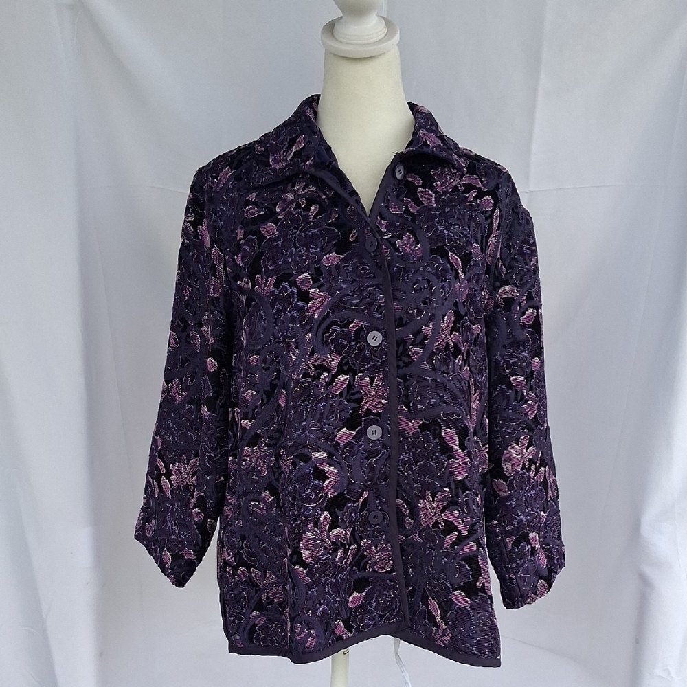 Coldwater Creek Reversible Vintage Purple Jacket M